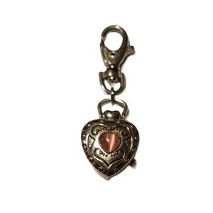 Heart Shaped Pocket Watch Style Keychain
